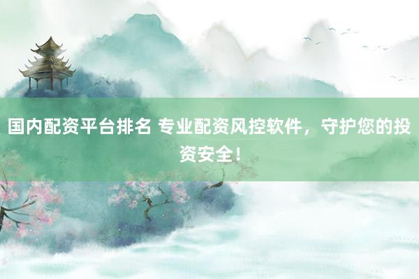 国内配资平台排名 专业配资风控软件，守护您的投资安全！