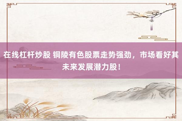 在线杠杆炒股 铜陵有色股票走势强劲，市场看好其未来发展潜力股！