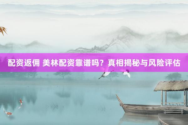 配资返佣 美林配资靠谱吗？真相揭秘与风险评估