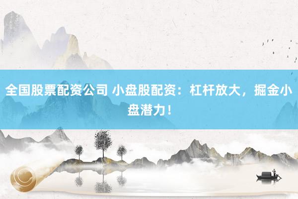 全国股票配资公司 小盘股配资：杠杆放大，掘金小盘潜力！