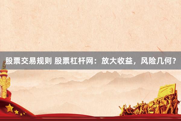 股票交易规则 股票杠杆网：放大收益，风险几何？