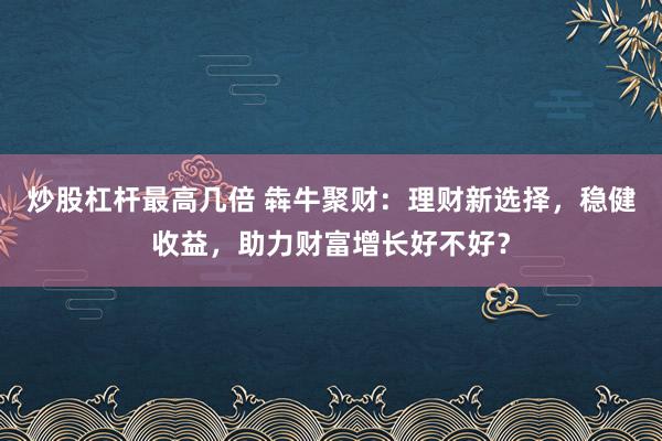 炒股杠杆最高几倍 犇牛聚财：理财新选择，稳健收益，助力财富增长好不好？