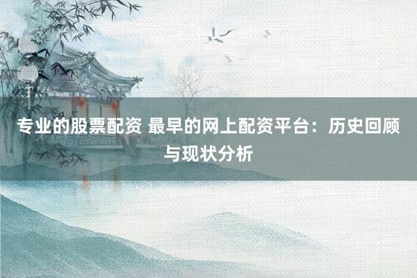 专业的股票配资 最早的网上配资平台：历史回顾与现状分析