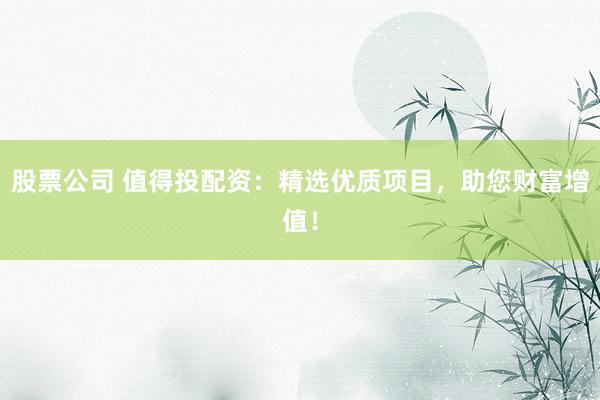 股票公司 值得投配资：精选优质项目，助您财富增值！