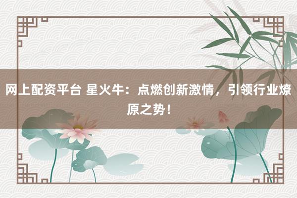 网上配资平台 星火牛：点燃创新激情，引领行业燎原之势！