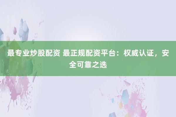 最专业炒股配资 最正规配资平台:权威认证,安全可靠之选