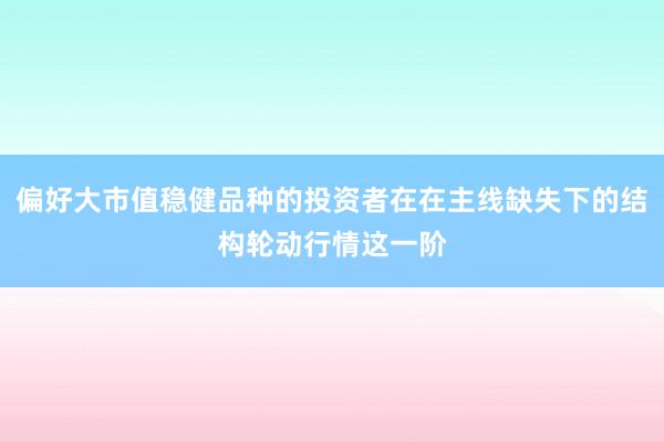 偏好大市值稳健品种的投资者在在主线缺失下的结构轮动行情这一阶