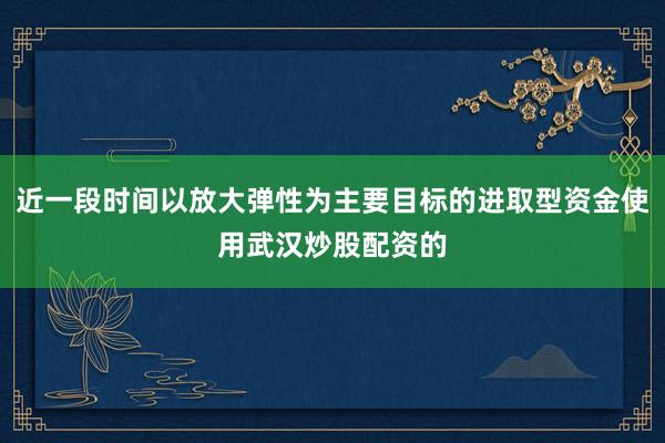 近一段时间以放大弹性为主要目标的进取型资金使用武汉炒股配资的