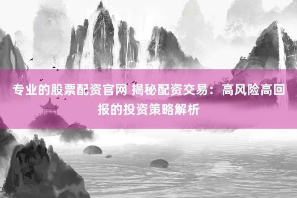 专业的股票配资官网 揭秘配资交易：高风险高回报的投资策略解析