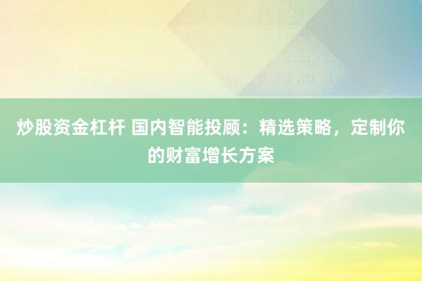 炒股资金杠杆 国内智能投顾：精选策略，定制你的财富增长方案
