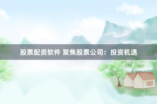 股票配资软件 聚焦股票公司：投资机遇