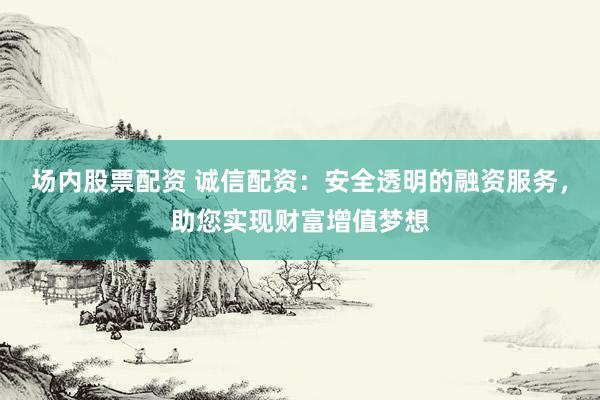 场内股票配资 诚信配资：安全透明的融资服务，助您实现财富增值梦想