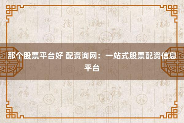 那个股票平台好 配资询网：一站式股票配资信息平台