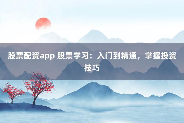 股票配资app 股票学习:入门到精通,掌握投资技巧